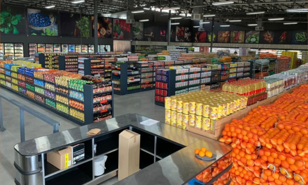 Fruit Stop store interior with neatly stocked shelves and fresh produce