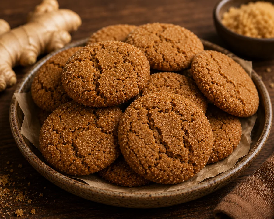 Freshly baked ginger cookies