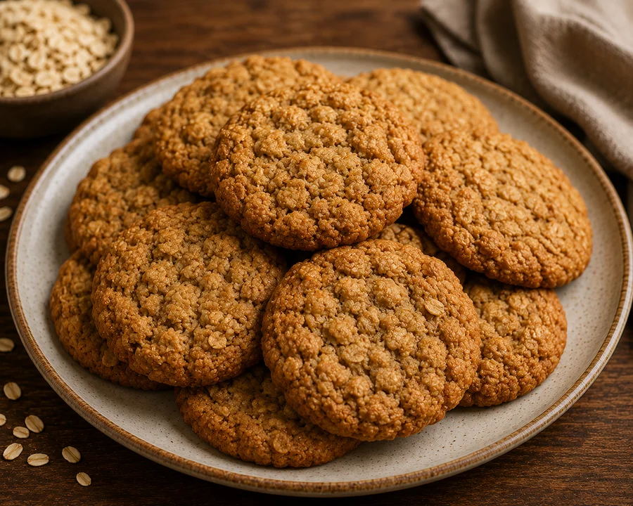 Freshly baked oatmeal cookies