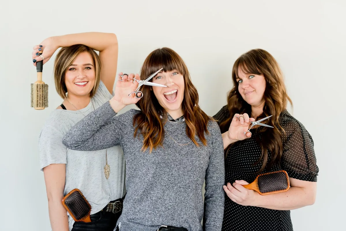 Friendly beauty professionals at a studio