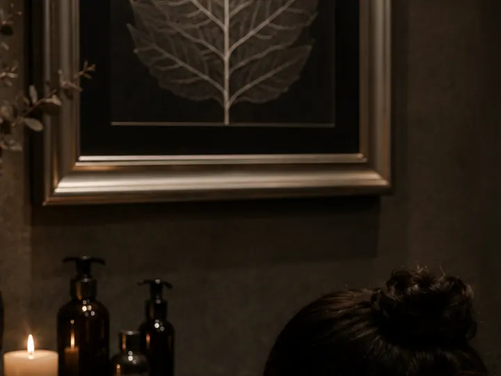 Botanical artwork in the spa treatment room
