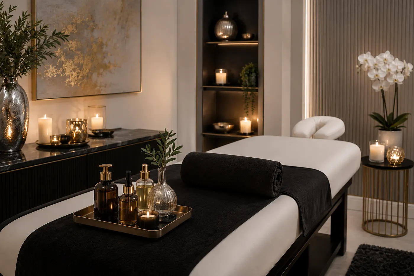 Elegant White Lily massage treatment room